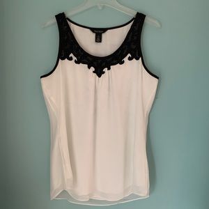 NWOT White House Black Market Beaded Chiffon Top